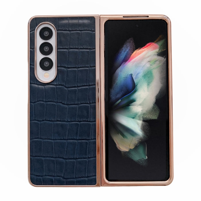 Caja de teléfono de galvanoplastia de cuero genuino con textura de cocodrilo, For Samsung Galaxy A13 4G, For Samsung Galaxy A23 4G/5G, For Samsung Galaxy A33 5G, For Samsung Galaxy A53 5G, For Samsung Galaxy A73 5G, For Samsung Galaxy Z Flip3 5G       ...