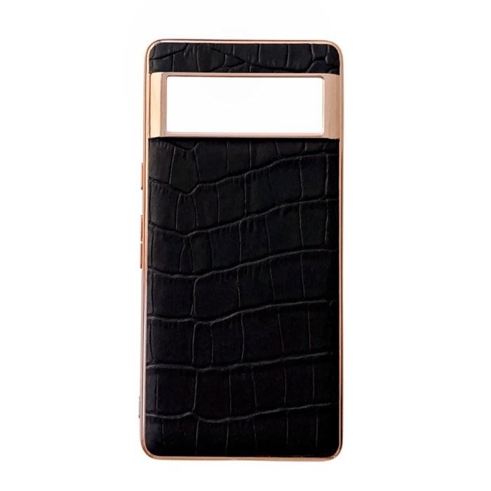 Caja de teléfono de galvanoplastia de cuero genuino con textura de cocodrilo, For Samsung Galaxy A13 4G, For Samsung Galaxy A23 4G/5G, For Samsung Galaxy A33 5G, For Samsung Galaxy A53 5G, For Samsung Galaxy A73 5G, For Samsung Galaxy Z Flip3 5G       ...