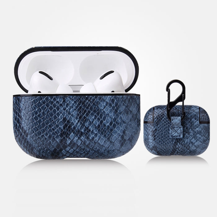 Estuche protector de cuero PU con textura de piel de serpiente anticaída con mosquetón