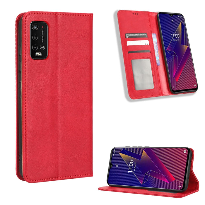 Caja de teléfono de cuero con textura retro con hebilla magnética, For Realme C33 4G, For T-Mobile Revvl 6 5G, For T-Mobile REVVL 6 Pro 5G, For vivo V25 5G /  X80 Lite, For vivo V25 Pro / S15 Pro, For vivo Y35 4G / Y22s 4G / Y22 4G 2022                ...