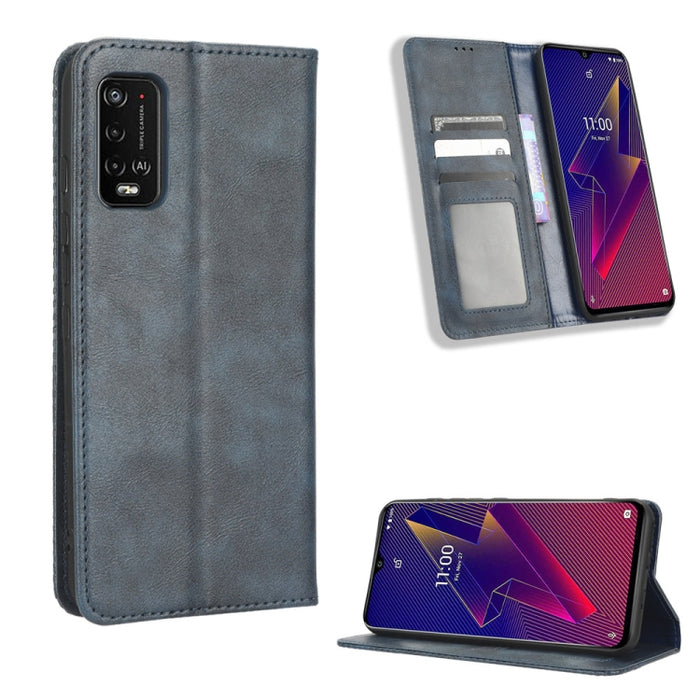 Caja de teléfono de cuero con textura retro con hebilla magnética, For Realme C33 4G, For T-Mobile Revvl 6 5G, For T-Mobile REVVL 6 Pro 5G, For vivo V25 5G /  X80 Lite, For vivo V25 Pro / S15 Pro, For vivo Y35 4G / Y22s 4G / Y22 4G 2022                ...