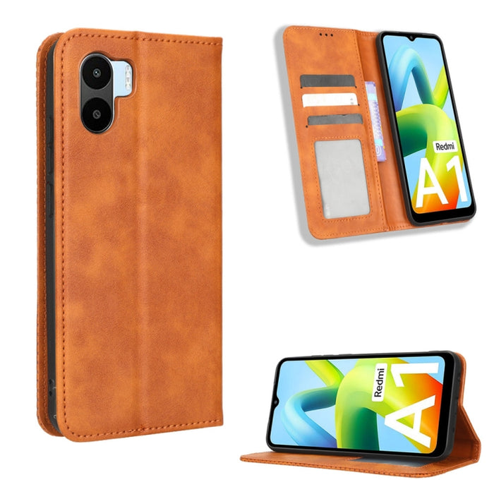 Caja de teléfono de cuero con textura retro con hebilla magnética, For Realme C33 4G, For T-Mobile Revvl 6 5G, For T-Mobile REVVL 6 Pro 5G, For vivo V25 5G /  X80 Lite, For vivo V25 Pro / S15 Pro, For vivo Y35 4G / Y22s 4G / Y22 4G 2022                ...