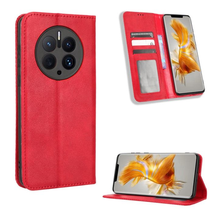 Caja de teléfono de cuero con textura retro con hebilla magnética, For Realme C33 4G, For T-Mobile Revvl 6 5G, For T-Mobile REVVL 6 Pro 5G, For vivo V25 5G /  X80 Lite, For vivo V25 Pro / S15 Pro, For vivo Y35 4G / Y22s 4G / Y22 4G 2022                ...