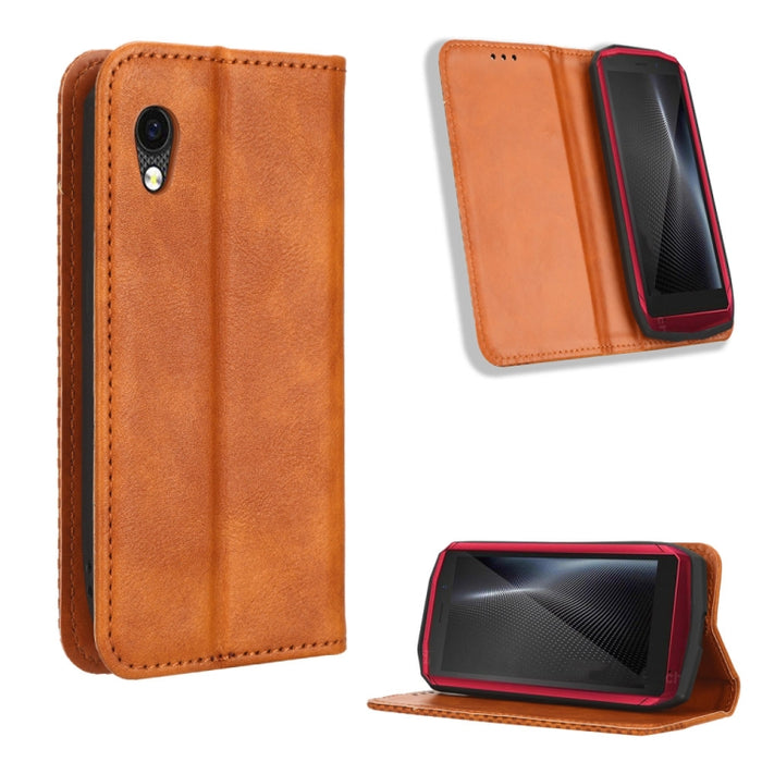 Caja de teléfono de cuero con textura retro con hebilla magnética, For Sony Xperia 5 IV, For Sharp Aquos Sense7 Plus, For iPhone 14 Plus, For Sharp Aquos Sense7, For iPhone 14 Pro Max, For Xiaomi 12T / Redmi K50 Ultra, For iPhone 14 Pro                ...