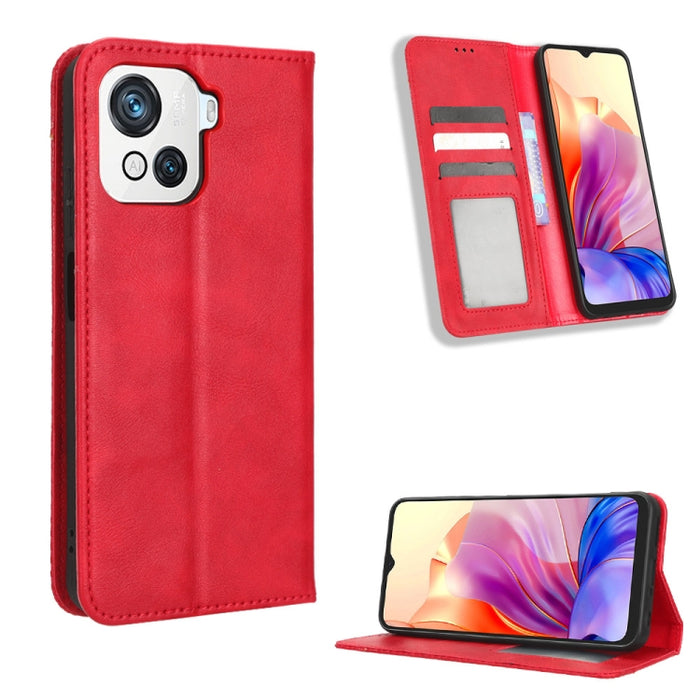 Caja de teléfono de cuero con textura retro con hebilla magnética, For Realme C33 4G, For T-Mobile Revvl 6 5G, For T-Mobile REVVL 6 Pro 5G, For vivo V25 5G /  X80 Lite, For vivo V25 Pro / S15 Pro, For vivo Y35 4G / Y22s 4G / Y22 4G 2022                ...