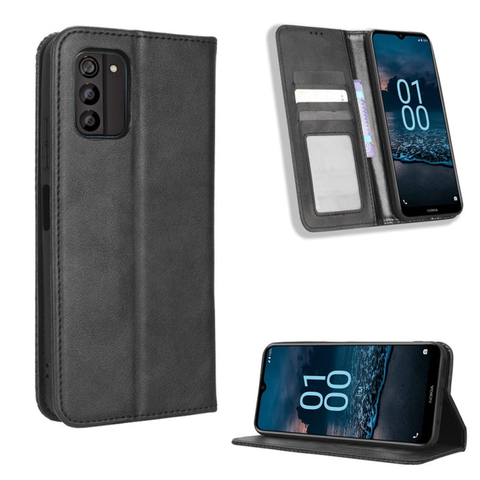 Caja de teléfono de cuero con textura retro con hebilla magnética, For Realme C33 4G, For T-Mobile Revvl 6 5G, For T-Mobile REVVL 6 Pro 5G, For vivo V25 5G /  X80 Lite, For vivo V25 Pro / S15 Pro, For vivo Y35 4G / Y22s 4G / Y22 4G 2022                ...