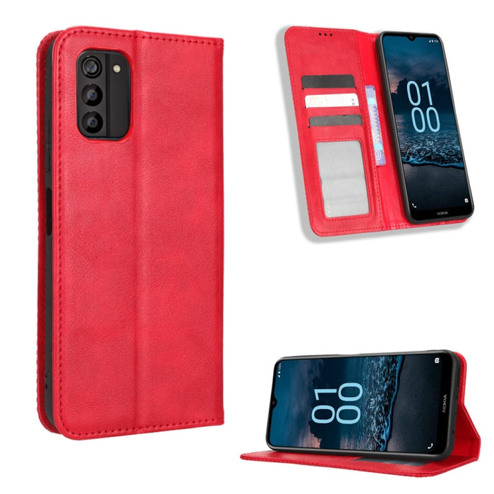 Caja de teléfono de cuero con textura retro con hebilla magnética, For Realme C33 4G, For T-Mobile Revvl 6 5G, For T-Mobile REVVL 6 Pro 5G, For vivo V25 5G /  X80 Lite, For vivo V25 Pro / S15 Pro, For vivo Y35 4G / Y22s 4G / Y22 4G 2022                ...