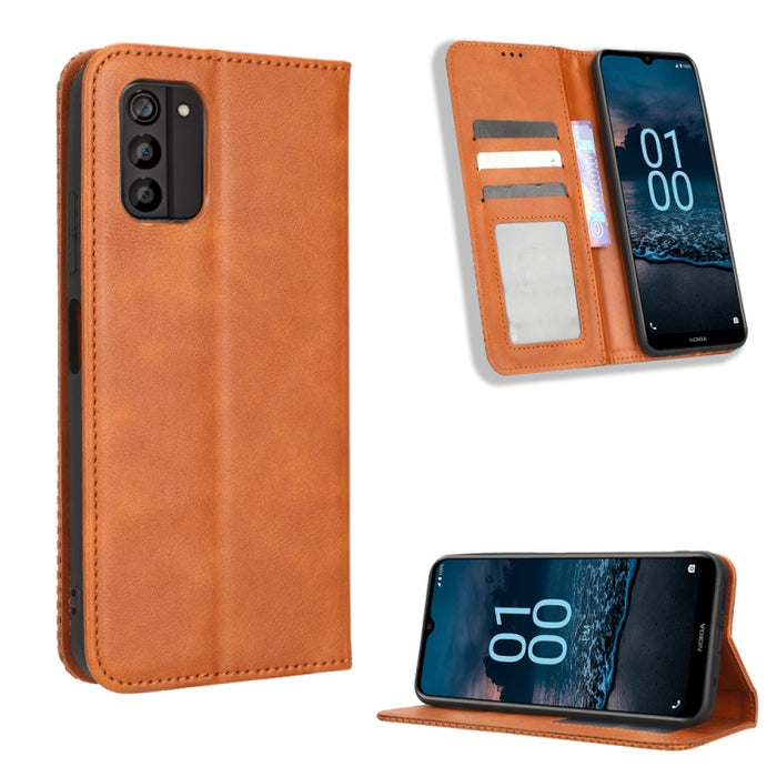 Caja de teléfono de cuero con textura retro con hebilla magnética, For Realme C33 4G, For T-Mobile Revvl 6 5G, For T-Mobile REVVL 6 Pro 5G, For vivo V25 5G /  X80 Lite, For vivo V25 Pro / S15 Pro, For vivo Y35 4G / Y22s 4G / Y22 4G 2022                ...