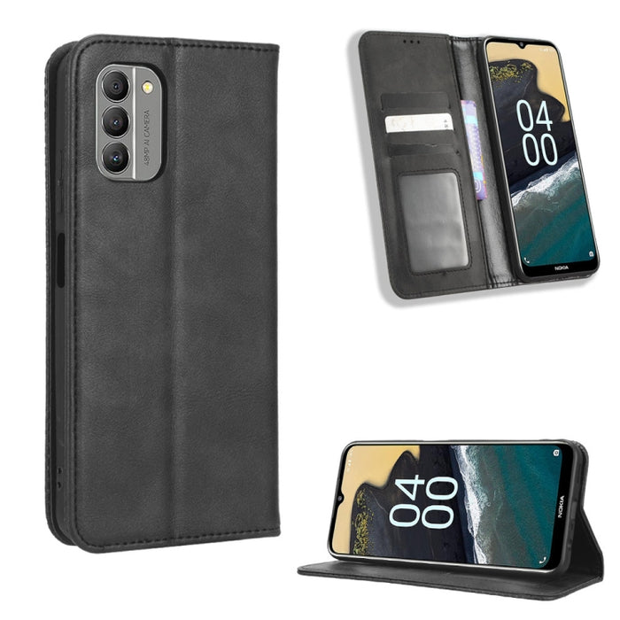 Caja de teléfono de cuero con textura retro con hebilla magnética, For Realme C33 4G, For T-Mobile Revvl 6 5G, For T-Mobile REVVL 6 Pro 5G, For vivo V25 5G /  X80 Lite, For vivo V25 Pro / S15 Pro, For vivo Y35 4G / Y22s 4G / Y22 4G 2022                ...