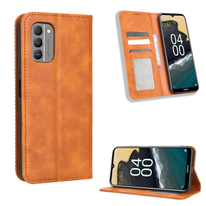 Caja de teléfono de cuero con textura retro con hebilla magnética, For Realme C33 4G, For T-Mobile Revvl 6 5G, For T-Mobile REVVL 6 Pro 5G, For vivo V25 5G /  X80 Lite, For vivo V25 Pro / S15 Pro, For vivo Y35 4G / Y22s 4G / Y22 4G 2022                ...