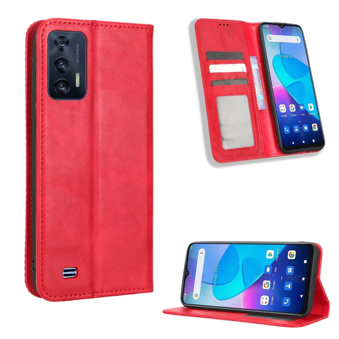Caja de teléfono de cuero con textura retro con hebilla magnética, For Realme C33 4G, For T-Mobile Revvl 6 5G, For T-Mobile REVVL 6 Pro 5G, For vivo V25 5G /  X80 Lite, For vivo V25 Pro / S15 Pro, For vivo Y35 4G / Y22s 4G / Y22 4G 2022                ...