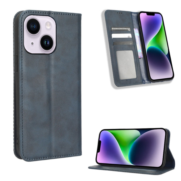 Caja de teléfono de cuero con textura retro con hebilla magnética, For Samsung Galaxy A23e / A23s / A23 5G JP, For Sony Xperia 5 IV, For Sharp Aquos Sense7 Plus, For iPhone 14 Plus, For Sharp Aquos Sense7, For iPhone 14 Pro Max                         ...