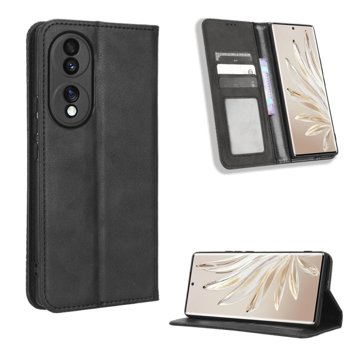 Caja de teléfono de cuero con textura retro con hebilla magnética, For Realme C33 4G, For T-Mobile Revvl 6 5G, For T-Mobile REVVL 6 Pro 5G, For vivo V25 5G /  X80 Lite, For vivo V25 Pro / S15 Pro, For vivo Y35 4G / Y22s 4G / Y22 4G 2022                ...
