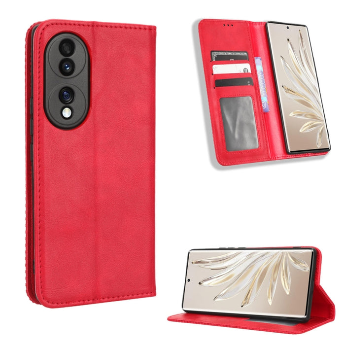 Caja de teléfono de cuero con textura retro con hebilla magnética, For Realme C33 4G, For T-Mobile Revvl 6 5G, For T-Mobile REVVL 6 Pro 5G, For vivo V25 5G /  X80 Lite, For vivo V25 Pro / S15 Pro, For vivo Y35 4G / Y22s 4G / Y22 4G 2022                ...