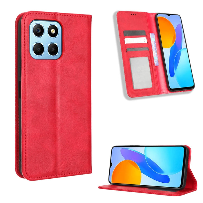 Caja de teléfono de cuero con textura retro con hebilla magnética, For Realme C33 4G, For T-Mobile Revvl 6 5G, For T-Mobile REVVL 6 Pro 5G, For vivo V25 5G /  X80 Lite, For vivo V25 Pro / S15 Pro, For vivo Y35 4G / Y22s 4G / Y22 4G 2022                ...