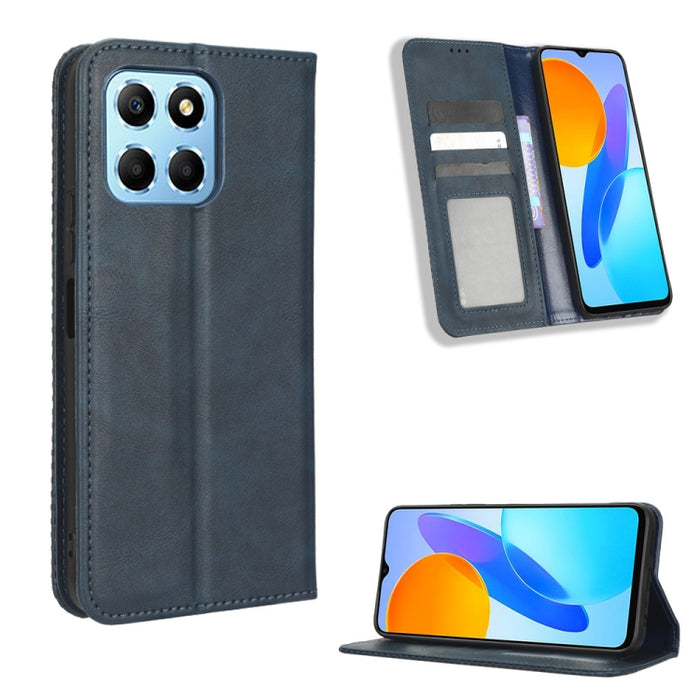 Caja de teléfono de cuero con textura retro con hebilla magnética, For Realme C33 4G, For T-Mobile Revvl 6 5G, For T-Mobile REVVL 6 Pro 5G, For vivo V25 5G /  X80 Lite, For vivo V25 Pro / S15 Pro, For vivo Y35 4G / Y22s 4G / Y22 4G 2022                ...