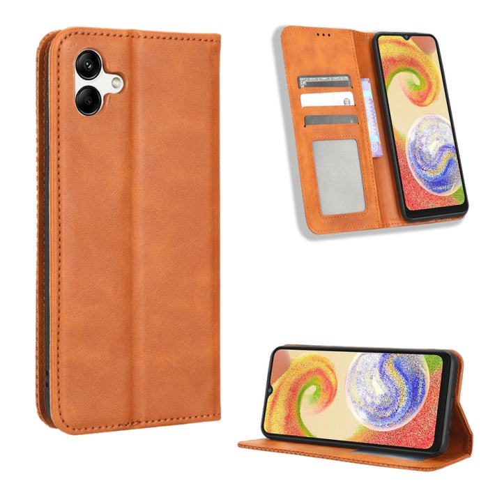 Caja de teléfono de cuero con textura retro con hebilla magnética, For Realme C33 4G, For T-Mobile Revvl 6 5G, For T-Mobile REVVL 6 Pro 5G, For vivo V25 5G /  X80 Lite, For vivo V25 Pro / S15 Pro, For vivo Y35 4G / Y22s 4G / Y22 4G 2022                ...
