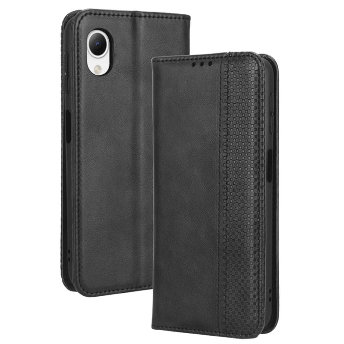 Caja de teléfono de cuero con textura retro con hebilla magnética, For Samsung Galaxy A23e / A23s / A23 5G JP, For Sony Xperia 5 IV, For Sharp Aquos Sense7 Plus, For iPhone 14 Plus, For Sharp Aquos Sense7, For iPhone 14 Pro Max                         ...