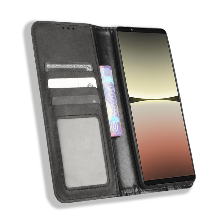 Caja de teléfono de cuero con textura retro con hebilla magnética, For Sony Xperia 5 IV, For Sharp Aquos Sense7 Plus, For iPhone 14 Plus, For Sharp Aquos Sense7, For iPhone 14 Pro Max, For Xiaomi 12T / Redmi K50 Ultra, For iPhone 14 Pro                ...