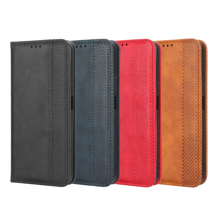 Caja de teléfono de cuero con textura retro con hebilla magnética, For Sony Xperia 5 IV, For Sharp Aquos Sense7 Plus, For iPhone 14 Plus, For Sharp Aquos Sense7, For iPhone 14 Pro Max, For Xiaomi 12T / Redmi K50 Ultra, For iPhone 14 Pro                ...