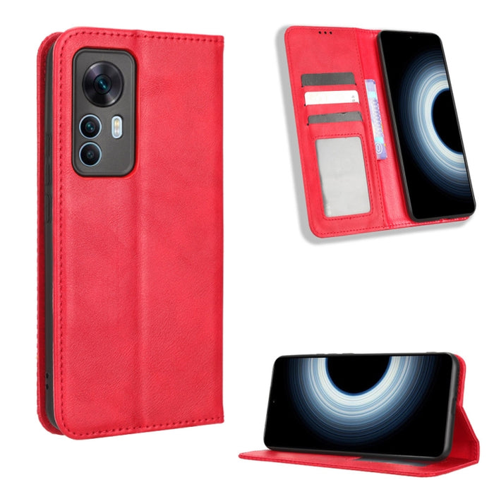 Caja de teléfono de cuero con textura retro con hebilla magnética, For Samsung Galaxy A23e / A23s / A23 5G JP, For Sony Xperia 5 IV, For Sharp Aquos Sense7 Plus, For iPhone 14 Plus, For Sharp Aquos Sense7, For iPhone 14 Pro Max                         ...