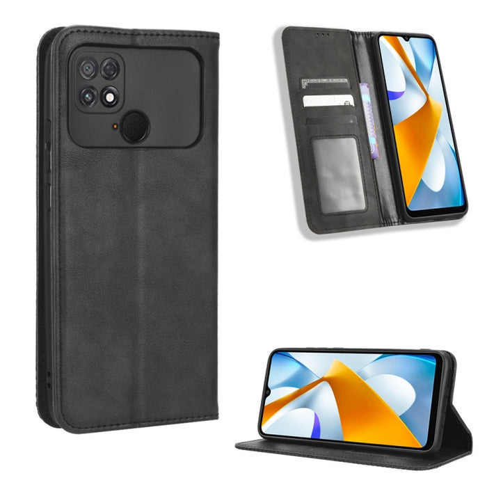Caja de teléfono de cuero con textura retro con hebilla magnética, For Samsung Galaxy A23e / A23s / A23 5G JP, For Sony Xperia 5 IV, For Sharp Aquos Sense7 Plus, For iPhone 14 Plus, For Sharp Aquos Sense7, For iPhone 14 Pro Max                         ...
