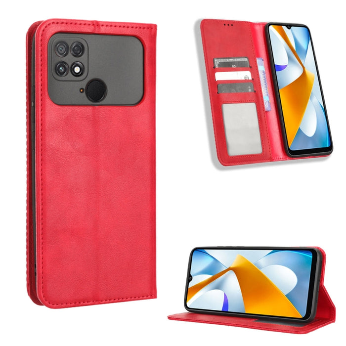 Caja de teléfono de cuero con textura retro con hebilla magnética, For Samsung Galaxy A23e / A23s / A23 5G JP, For Sony Xperia 5 IV, For Sharp Aquos Sense7 Plus, For iPhone 14 Plus, For Sharp Aquos Sense7, For iPhone 14 Pro Max                         ...
