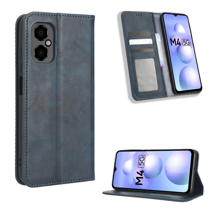 Caja de teléfono de cuero con textura retro con hebilla magnética, For Samsung Galaxy A23e / A23s / A23 5G JP, For Sony Xperia 5 IV, For Sharp Aquos Sense7 Plus, For iPhone 14 Plus, For Sharp Aquos Sense7, For iPhone 14 Pro Max                         ...