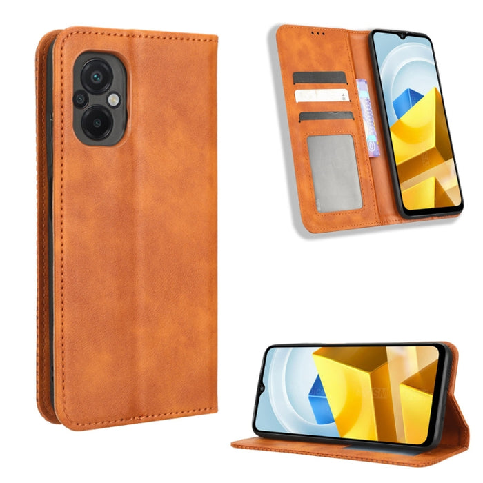 Caja de teléfono de cuero con textura retro con hebilla magnética, For Samsung Galaxy A23e / A23s / A23 5G JP, For Sony Xperia 5 IV, For Sharp Aquos Sense7 Plus, For iPhone 14 Plus, For Sharp Aquos Sense7, For iPhone 14 Pro Max                         ...