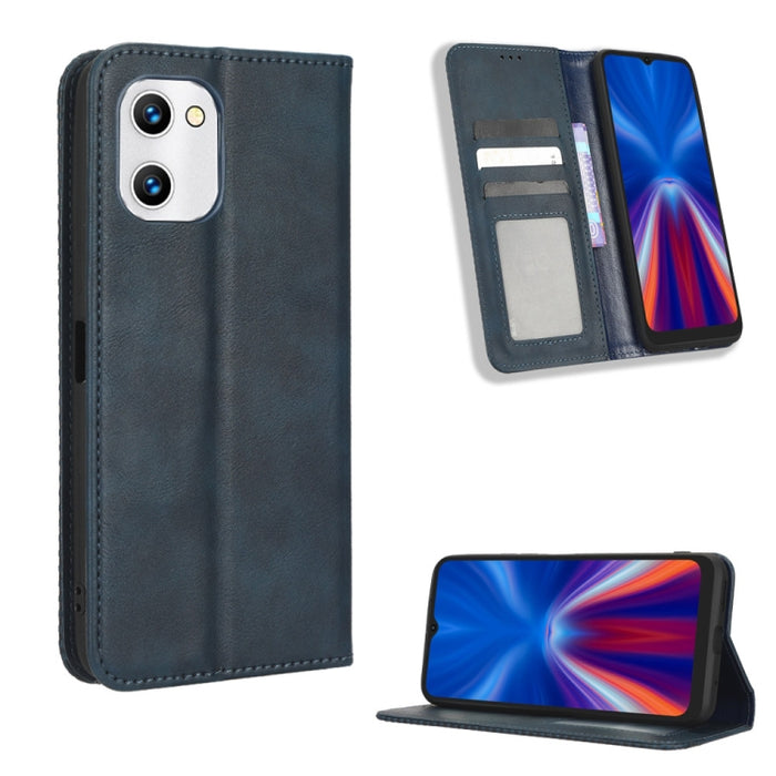 Caja de teléfono de cuero con textura retro con hebilla magnética, For Samsung Galaxy A23e / A23s / A23 5G JP, For Sony Xperia 5 IV, For Sharp Aquos Sense7 Plus, For iPhone 14 Plus, For Sharp Aquos Sense7, For iPhone 14 Pro Max                         ...