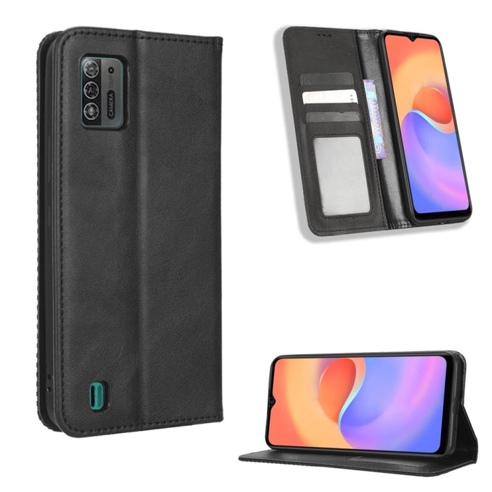 Caja de teléfono de cuero con textura retro con hebilla magnética, For Samsung Galaxy A23e / A23s / A23 5G JP, For Sony Xperia 5 IV, For Sharp Aquos Sense7 Plus, For iPhone 14 Plus, For Sharp Aquos Sense7, For iPhone 14 Pro Max                         ...