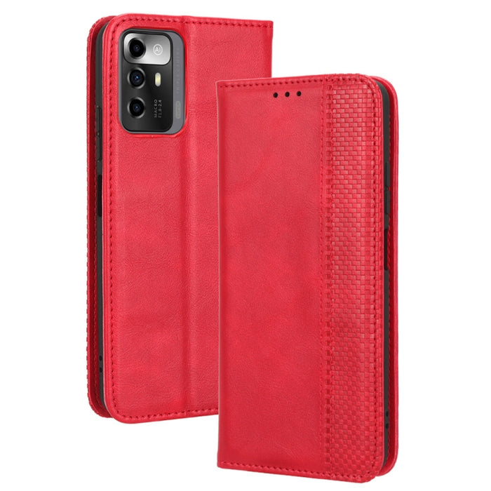 Caja de teléfono de cuero con textura retro con hebilla magnética, For Samsung Galaxy A23e / A23s / A23 5G JP, For Sony Xperia 5 IV, For Sharp Aquos Sense7 Plus, For iPhone 14 Plus, For Sharp Aquos Sense7, For iPhone 14 Pro Max                         ...