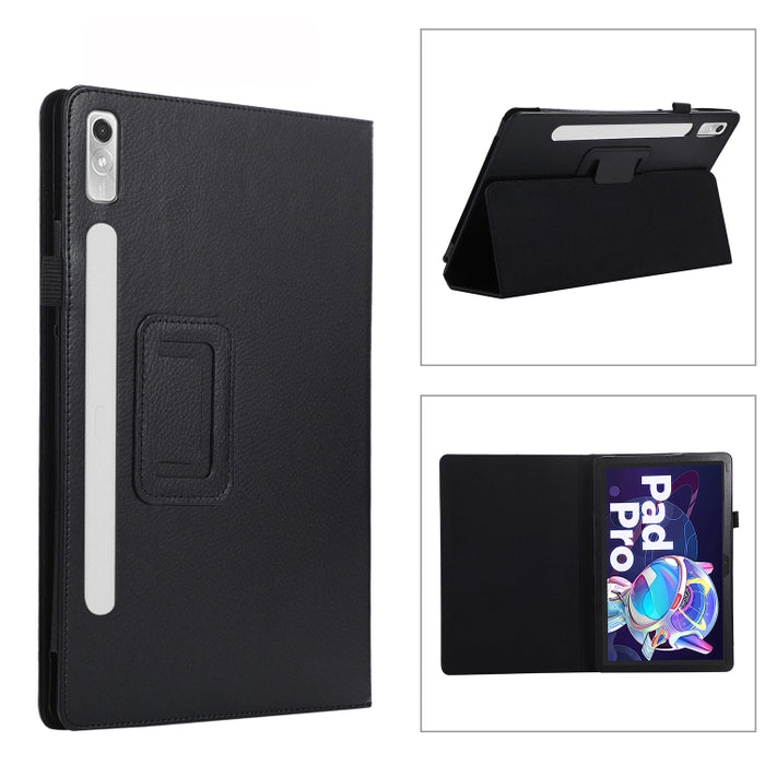 Estuche para tableta de cuero con textura Litchi con soporte, For Lenovo Tab P11 Pro Gen 2, For Xiaomi Pad 5 Pro 12.4