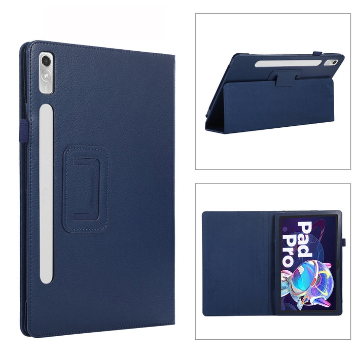 Estuche para tableta de cuero con textura Litchi con soporte, For Lenovo Tab P11 Pro Gen 2, For Xiaomi Pad 5 Pro 12.4