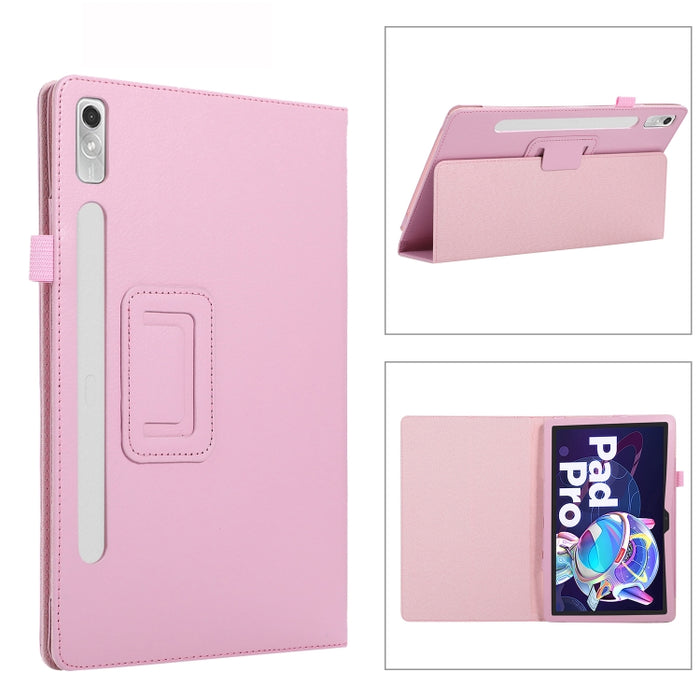 Estuche para tableta de cuero con textura Litchi con soporte, For Lenovo Tab P11 Pro Gen 2, For Xiaomi Pad 5 Pro 12.4