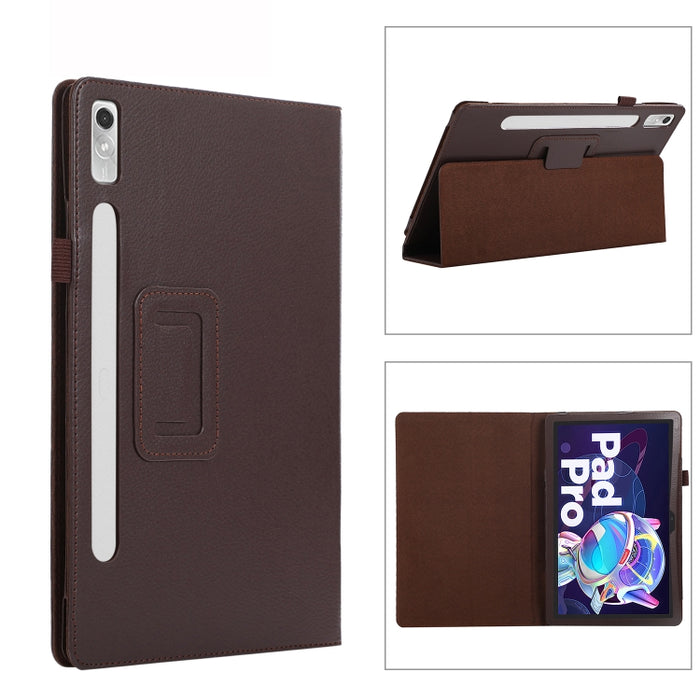 Estuche para tableta de cuero con textura Litchi con soporte, For Lenovo Tab P11 Pro Gen 2, For Xiaomi Pad 5 Pro 12.4