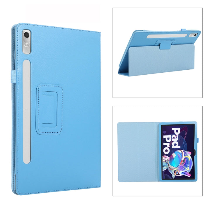 Estuche para tableta de cuero con textura Litchi con soporte, For Lenovo Tab P11 Pro Gen 2, For Xiaomi Pad 5 Pro 12.4