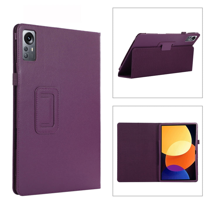 Estuche para tableta de cuero con textura Litchi con soporte, For Lenovo Tab P11 Pro Gen 2, For Xiaomi Pad 5 Pro 12.4