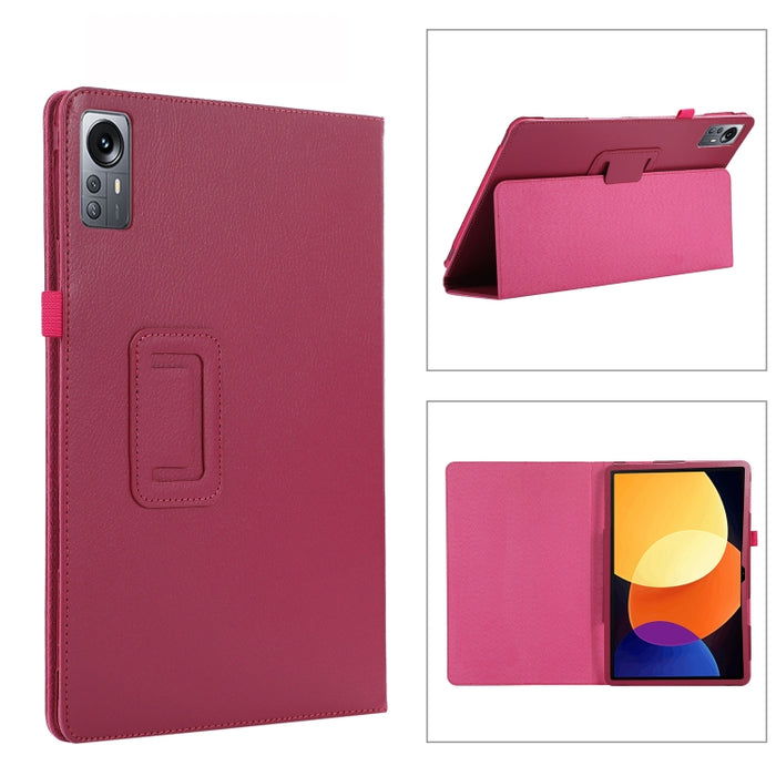Estuche para tableta de cuero con textura Litchi con soporte, For Lenovo Tab P11 Pro Gen 2, For Xiaomi Pad 5 Pro 12.4