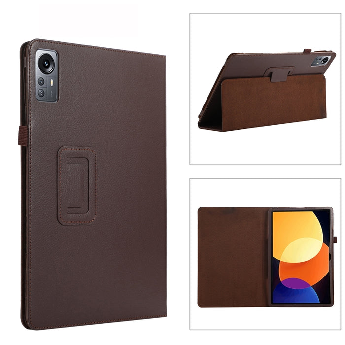 Estuche para tableta de cuero con textura Litchi con soporte, For Lenovo Tab P11 Pro Gen 2, For Xiaomi Pad 5 Pro 12.4