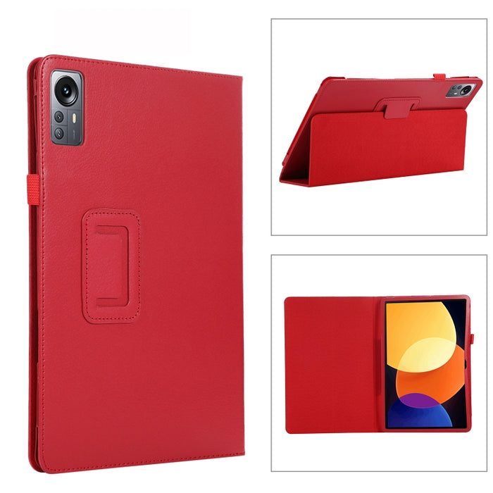 Estuche para tableta de cuero con textura Litchi con soporte, For Lenovo Tab P11 Pro Gen 2, For Xiaomi Pad 5 Pro 12.4