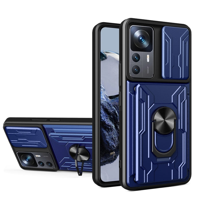 Funda deslizante para teléfono Camshield TPU+PC con ranura para tarjeta, For Xiaomi 12T / 12T Pro / Redmi K50 Ultra