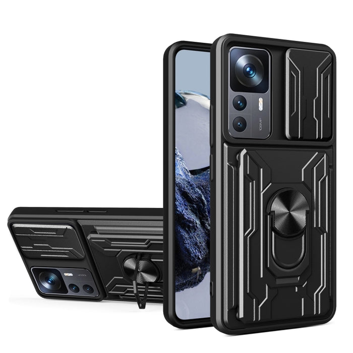 Funda deslizante para teléfono Camshield TPU+PC con ranura para tarjeta, For Xiaomi 12T / 12T Pro / Redmi K50 Ultra