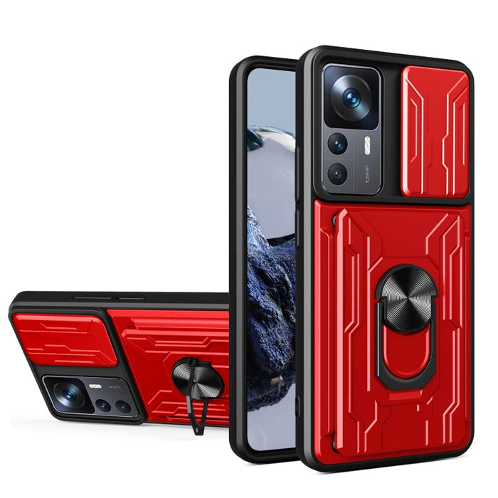 Funda deslizante para teléfono Camshield TPU+PC con ranura para tarjeta, For Xiaomi 12T / 12T Pro / Redmi K50 Ultra
