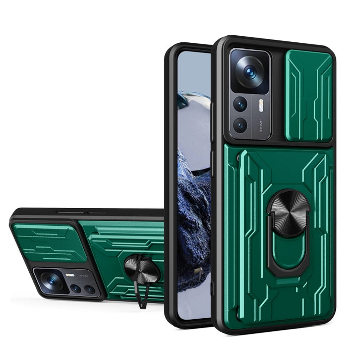 Funda deslizante para teléfono Camshield TPU+PC con ranura para tarjeta, For Xiaomi 12T / 12T Pro / Redmi K50 Ultra