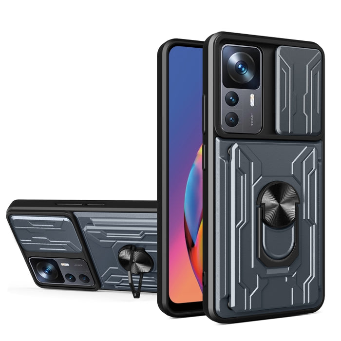 Funda deslizante para teléfono Camshield TPU+PC con ranura para tarjeta, For Xiaomi 12T / 12T Pro / Redmi K50 Ultra
