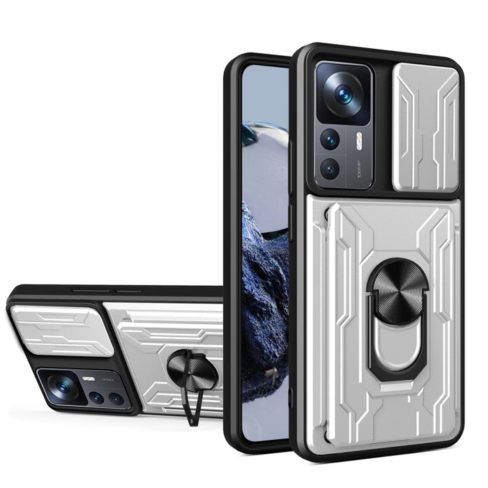 Funda deslizante para teléfono Camshield TPU+PC con ranura para tarjeta, For Xiaomi 12T / 12T Pro / Redmi K50 Ultra
