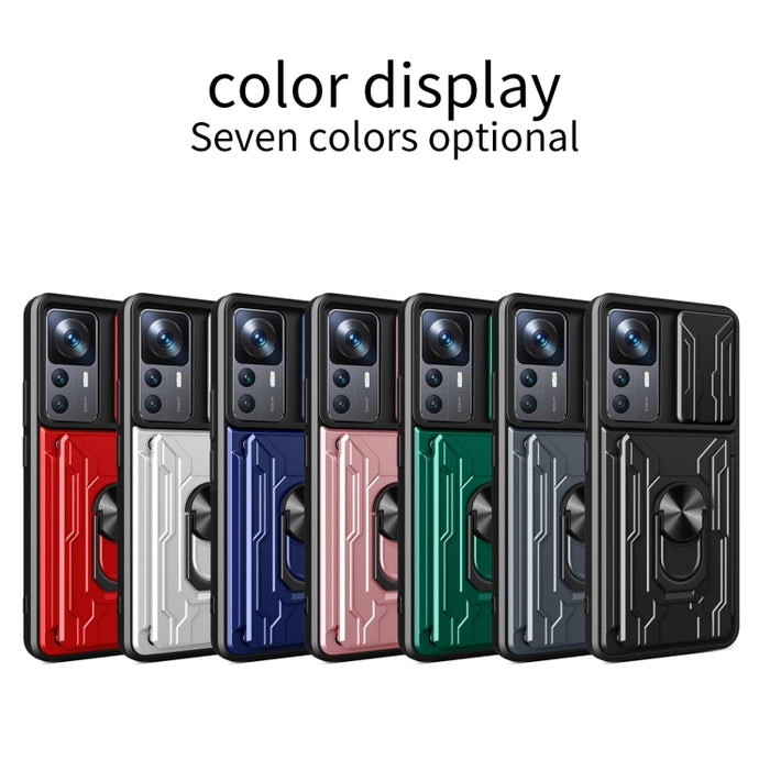 Funda deslizante para teléfono Camshield TPU+PC con ranura para tarjeta, For Xiaomi 12T / 12T Pro / Redmi K50 Ultra