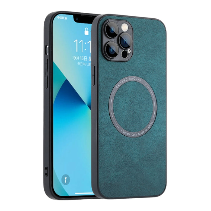 Estuche para teléfono con textura de cuero Magsafe