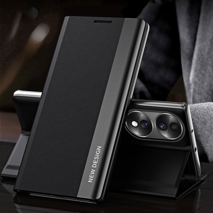 Caja de teléfono de cuero magnético galvanizado lateral, For OPPO Reno8, For Honor 70, For Xiaomi 12T / 12T Pro / Redmi K50 Ultra